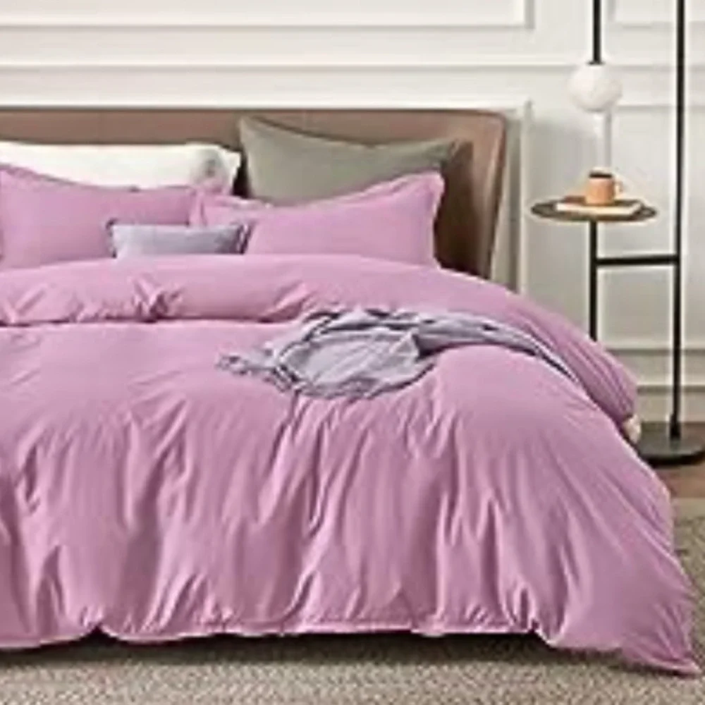 NEW Bedsure Purple Pink Duvet Comforter Cover Full Size 2 Pillowcases 80” x 90”